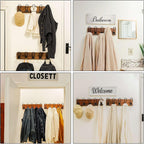 Dseap Coat Rack Wall Mounted - Heavy Duty Farmhouse Rustic Wall Coat Hanger With 5 Wire Hooks for Clothes Hat Jacket Towel, RusticWire, G25A, Weathered Brown & Black
