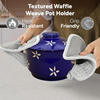 Casa Platino Heat Resistant Oven Mitts & Potholders, 4-Piece – Oven Mitts and Pot Holders Sets for Baking, Grilling & Microwave – Withstands Heat Up to 500°F, Non-Slip, Machine Washable – Grey