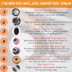 51mm Espresso Puck Screen- High-Grade Stainless Steel Plate Disk Coffee Filter, Optimal Espresso Extraction, Fits Delonghi & More, Easy Clean Design (Silver, 51mm)