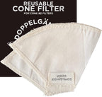 (2-Pack) Reusable Organic Cotton Cone #2 Coffee Filter — Cloth Filters for Coffee Dripper, Pour Over Coffee Dripper & Coffee Makers that Use 2-6 Cup Cone Coffee Filters