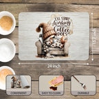 Espresso Lovers Gifts Dish Drying Mat, Funny Cute Gnome Girl Coffee Bar Mat for Countertops, Espresso Absorbent Dish Drying Mats for Kitchen Counter Coffee Maker, 16x24 Inch