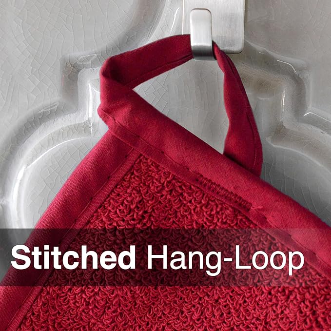 RITZ Terry Potholder & Hot Pad: Unparalleled Heat Resistant, Durable 100% Cotton – Ergonomically Designed for Optimal Grip – Easy-Care Machine Washable – 2-Pack, Paprika