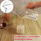 Glass Measuring Cup-[Insulated handle | V-Shaped Spout]-Made of High Borosilicate Glass Measuring Cup for Kitchen or Restaurant, Easy to Read, 500 ML (16 Oz, 2 Cup)
