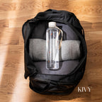 KIVY Clear water bottle 32oz [Lightweight & Shatterproof] Fits Backpack & Cupholder for Travel, Sports, School, Gym - Cute water bottle aesthetic - Cherry Edition