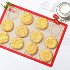 Silicone Baking Mat Set of 6, GUANCI Grade Food Baking mats Non-Stick Reusable Pizza Bakeware Mat for Making Macaroon, Pizza, Cookie, Pastry, Bread, Bun（Red）