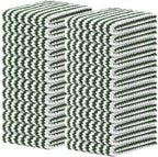 Homaxy Kitchen Towels(24 Pack, 10 x 20 inches), Ultra Soft and Absorbent Dish Towels, Reusable Fast Drying Microfiber Cleaning Cloth, Coral Velvet Wave Design No-lint, Grass Green