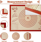 Silicone Baking Pastry Dough Mat - 28x20Inch Extra Large Cookie Bread Rolling Mats Sheet, Nonstick Kitchen Counter Kneading Board, Thick Reusable Pie Cookies Pizza Fondant Making Matt with Measurement
