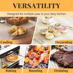 Cooling Racks for Cooking and Baking - 2 PCS 10" x 16" Grid Wire Baking Rack for Oven Cooking, Baking, Grilling, Roasting -Dishwasher Safe Bacon Rack- Fits Jelly Roll Cookie Sheet Pan-Box Packaging