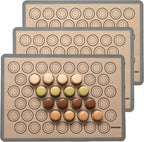 Macaron Silicone Baking Mats - Non-Stick Macaron Mat for Easy Baking | Heat Resistant & Dishwasher Safe Macaron Baking Mat | Reusable & Eco-Friendly, 3/4 Sheet Size - Pack of 3 - For Macarons And More
