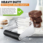 Spring Chef Large Dough Blender & Biscuit Cutter Set, Heavy Duty Stainless Steel Professional Pastry Cutter, Soft Grip, Black