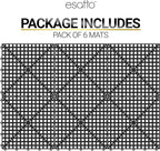 Esatto 12 Pack Interlocking Shelf Mats 12″, Black – for Spills, Clean Bars, Stain Protection, and an Anti-Slip Surface