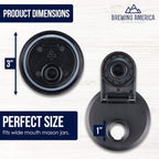 Brewing America Mason Jar Drinking Cup Pint and Half Drinking Lid and Azure 24oz Jar (2, Black)