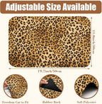 Leopard Print Dish Drying Mat for Kitchen Counter Coffee Bar Mat Hide Stain Absorbent Rubber Backed Coffee Maker Espresso Machine Accessories 11.8 x 19.7 Inch