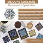 Coasters for Drinks – Set of 4 Coasters, Silicone, Protect Against Water Marks or Damage - Fit All Cups, 3.5" Inch Size Fits, Colored Coasters (Stars of Mars)