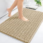 Arotive Luxury Chenille Bathroom Rug Mat, Extra Soft Thick Absorbent Shaggy Bath Rugs, Non-Slip Machine Wash Dry, Plush Bath Mats for Bathroom, Shower and Tub, 36x24, Beige
