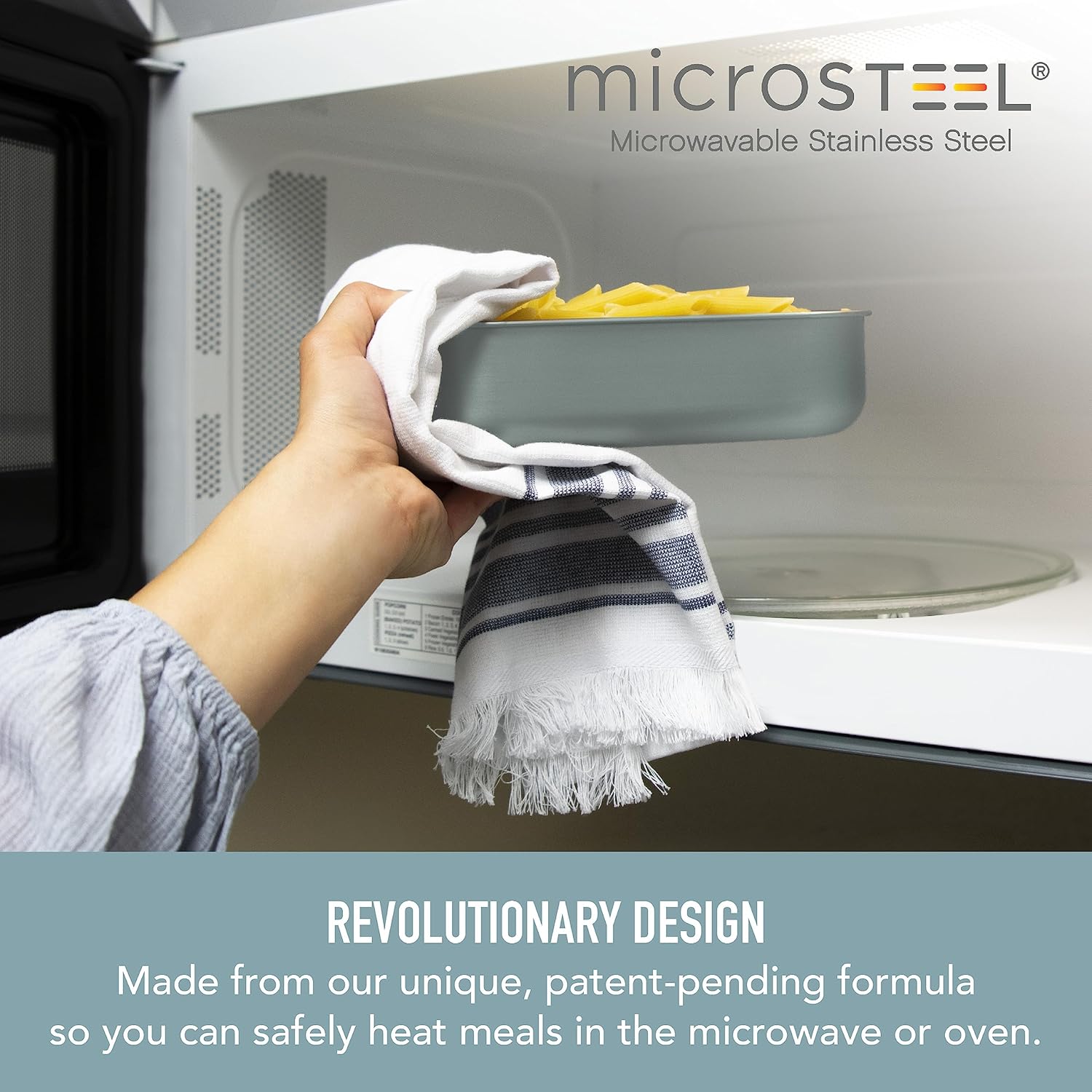 Bentgo MicroSteel Leak-Proof Lunch Box - Microwave-Safe, Oven-Safe, Bento-Style Container with Removable Divider, Airtight Lid, Sustainable Design, Odor & Stain Resistant (Aqua)