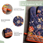 Maison d' Hermine Oven Gloves 100% Cotton Oven Mitt 7" x 13" with Loop Heat Resistant, BBQ, Cooking Gloves, Baking, Grilling, Kitchen, Handling Hot Pans (Pack of 1, Kelim - Infinity)