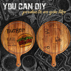 Nuenen 10 Pcs Round Wood Cutting Board with Handle Acacia Wooden Serving Kitchen Chopping Boards for Pizza, Bread, Cheese, Charcuterie, Fruit, Vegetables(Acacia)