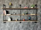 Floating Shelves 70 inch Wall Bookshelf Industrial Pipe Shelving Shelves Real Wood Planks Rustic Wall Shelves Hanging Bookshelves Farmhouse Kitchen Bar Shelving