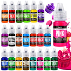 Food Coloring Gel Set - 22Vibrant Color Gel Food Coloring for Cake Decorating, Baking, Easter Egg, Icing - Tasteless Food Color Dye for Fondant, Cooking, Slime, Airbrush - 0.2 Fl. oz (6 ml)/Bottles