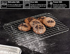 CURTA 2 Pack Chef Cooling Rack, NSF Listed 18/8 Stainless Steel Oven Safe Grid Wire Cookie Cooling Racks for Baking & Cooking - 12" X 8.7" Commercial Grade comes with Lifting Handle …