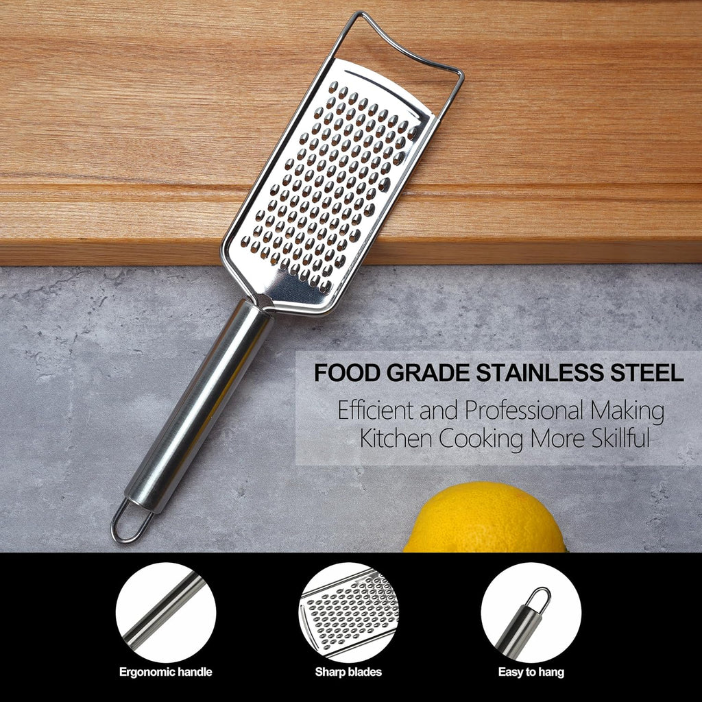 Cheese Grater Set, 7-Piece Zester Grater Peeler Set Stainless Steel Kitchen Utensil Set for Bar Restaurant Home Ginger Lemon Fruit Chocolate Vegetables Apple Gift for Christmas Birthday Housewarming
