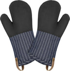 Cuisinart Heritage Kitchen Oven Mitts – Heat-Resistant Kitchen Mitts for Oven with Non-Slip Neoprene Palm, Long Cuff, and Cotton Filling – Durable Oven Gloves for Cooking, Baking, & Grilling