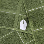 Glynniss Kitchen Towels and Dishcloths Set, Four Dish Towels 16x26 Inches, Four Absorbent Dish Cloths for Washing Dishes 12x12 Inches, Cleaning and Drying for Everyday Use Pack of 8 (Green)