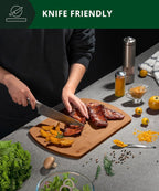 ROYAL CRAFT WOOD Cutting Boards for Kitchen - Wooden Cutting Board for Meal Prep & Serving, Non-Toxic Bamboo Chopping Board, Carbonized Bamboo Durable Charcuterie & Lightweight Serving Boards (2 pcs)