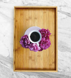 Bam & Boo (4-Pack) Natural Bamboo Rectangle Serving & Vanity Tray - for Kitchen, Bathroom, Countertop, Coffee Table (17.75" x 11.8" x 1.2")