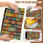 Boho Dish Drying Mat Colorful Mandala Flower Coffee Bar Mat for Countertop Absorbent Rubber Backed Hide Stain Dish Drainer Rack Pad Coffee Pot Espresso Machine Cafe Table Decoration 11.8 x 19.7 Inch