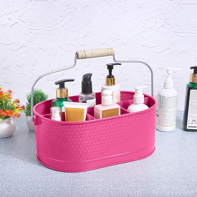 Alpha Living Home Silverware Organizer - Metal Kitchen Drawer & Utensil Organizer, Drawer Organizer for Forks, Knives, Multipurpose Kitchen Organizers and Storage Solution (Pink)