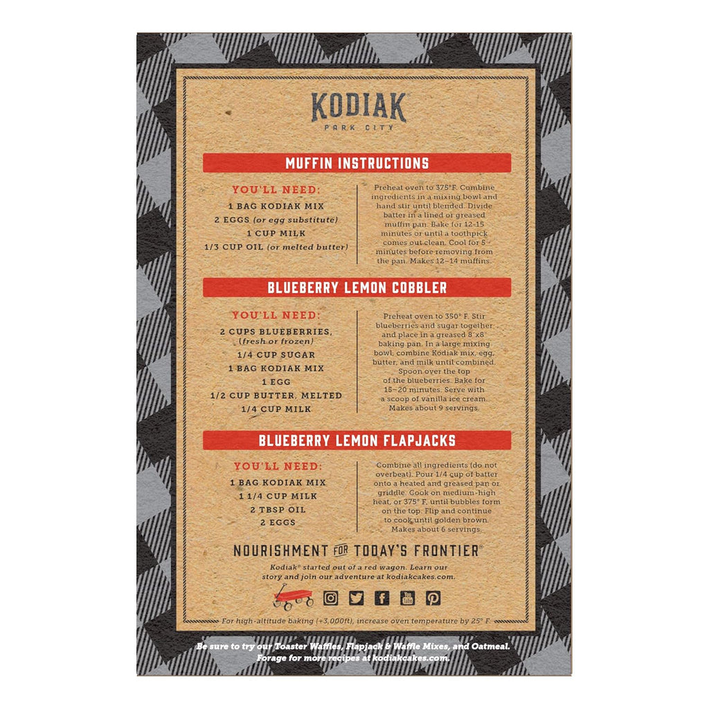 Kodiak Cakes Power Bake, Protein Muffin Mix, Blueberry Lemon, 14 Ounce (Pack of 6)