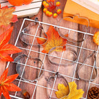 6Pcs Pumpkin Cookie Cutters Fall Pumpkin Shape Cookie Cutting Molds Cute Biscuit Cutters for Autumn Harvest Thanksgiving Halloween DIY Craft Baking Supplies