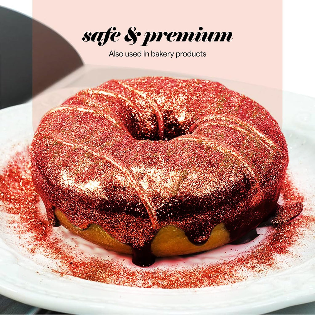 BeePoint Burgundy Edible Luster Dust 15g - Food Grade, Vibrant Color Shimmer Powdered Dust for Drinks, Cocktails, Cake Decorating, Baking, Chocolates, Candy, Sweets, & Cookies - Vegan & Gluten Free