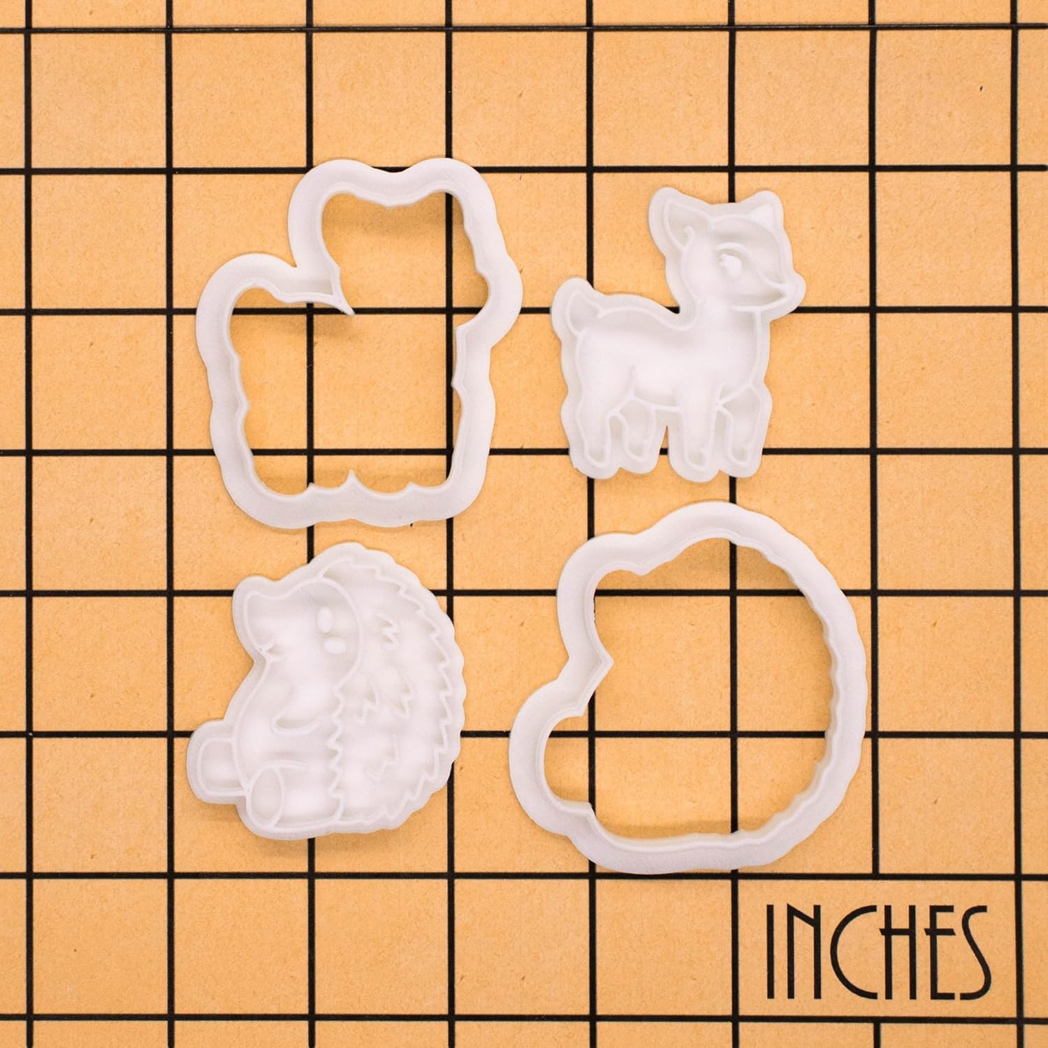 BAKERLOGY Forest Friends - Mini 2" Cookie Cutter & Stamp Set - Fawn & Hedgehog Design for Easter & Woodland Spring Cookies, Cupcakes & Fondant Decorations