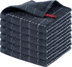 Homaxy 100% Cotton Terry Kitchen Dish Cloths, Ultra Soft and Absorbent Dish Towels for Kitchen, Suitable for Drying and Washing Dishes, 6 Pack, 12 x 12 Inches, Dark Grey