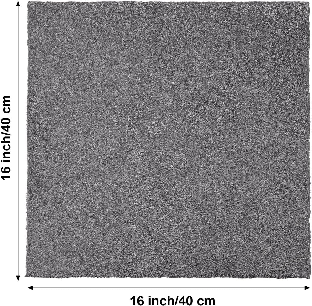Shimeyao 30 Pcs Edgeless Microfiber Plush Towels for Cars Detailing Drying Wash Polishing Absorbent Cleaning Cloths, 500 GSM, 16 x 16 Inch(16 x 16 Inch,Gray,30 Pcs)