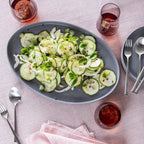 over&back Stackable Stoneware Serving Platter - Elegant 1-Piece Oval Serving Platter to Complete Your Kitchen Set - Perfect for Appetizers, Desserts, and More - 16" L x 11" W - Semi-Matte Charcoal