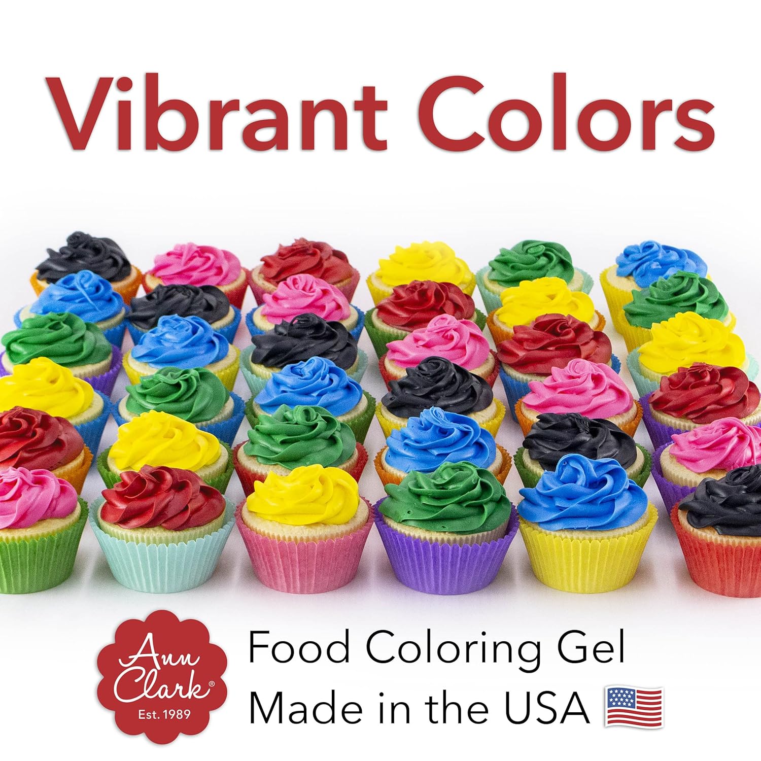 Ann Clark Gel Food Coloring Made in USA .7 oz, 6 Colors