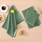 Homaxy Premium Kitchen Towels(18”x 28”, 12 Pack), Large Cotton Kitchen Hand Towels, Flat and Terry Dish Towels, 380 GSM Highly Absorbent Tea Towel Set with Hanging Loop, Grass Green