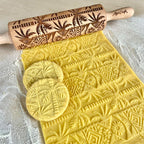 PALM TREE Embossing Rolling Pin with Tropical Pattern. Dough and Clay Roller for Embossed Cookies and Pottery. Cookie and Ceramic Stamp. Backing Gifts for Women by Algis Crafts