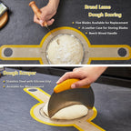 Sourdough Bread Baking Set - 10 Inch Oval & 9 Inch Round Banneton Bread Proofing Baskets with Linen Liner, Danish Dough Whisk, Dough Scraper Kit