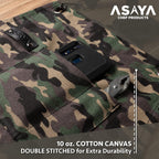 Asaya Chef and BBQ Apron with Bottle Opener and Hand Towel - 10oz Cotton Canvas, Stainless Steel Hardware - Cross Back Straps