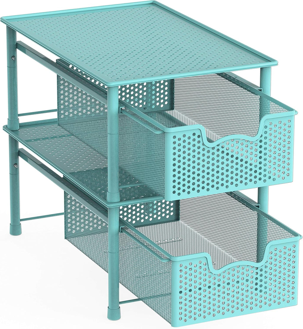 Simple Houseware Stackable Cabinet Basket Drawer Organizer, Turquoise