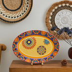 Bico Tunisian 16 plus 14 inch Oval Platters Set, Set of 2, Microwave and Dishwasher Safe, for Serving Fish, Chicken, Turkey