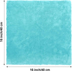 Shimeyao 30 Pcs Edgeless Microfiber Plush Towels for Cars Detailing Drying Wash Polishing Absorbent Cleaning Cloths, 500 GSM, 16 x 16 Inch(16 x 16 Inch, Teal Blue, 30 Pcs)