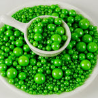 Kasvan Christmas Green Pearl Sugar Sprinkles - Edible Candy Pearls 130g/4.58 Oz, Mix Size, Baking Cake Decorations, Ice Cream Toppings and Cookie Decorating, Wedding Party Chirstmas Supplies