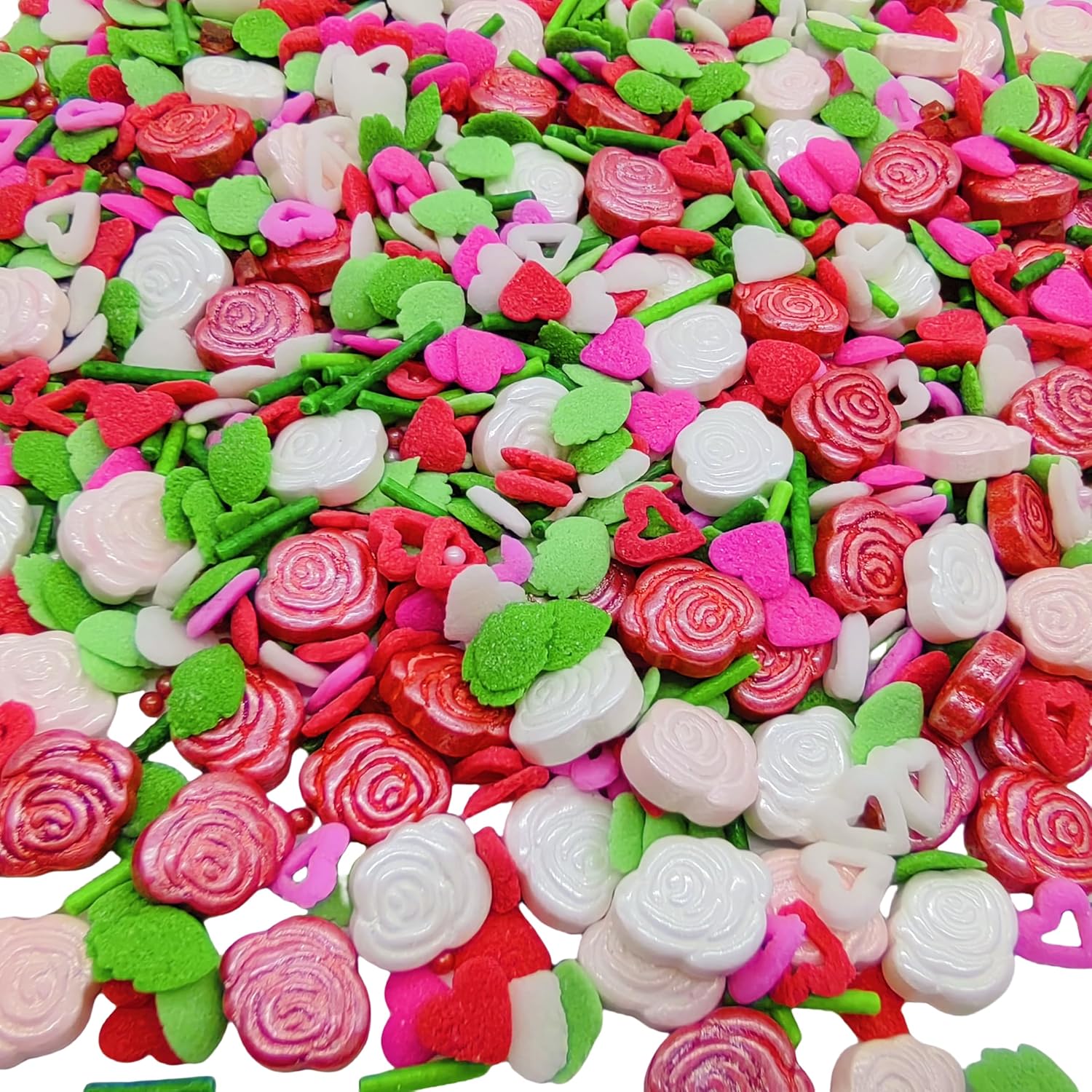 Sprinkles Rose Cake Decorations Topper Edible Themed Sprinkles For Cake Decorations, Baking, Ice Cream, Cookies, Cupcake Topper 4.58OZ