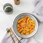 GBHOME 9'' Large Ceramic Pasta Bowls, 38oz Stoneware Pasta Serving Bowls Set of 4 for Kitchen, Wide Bowls for Fruit,Pasta,Salad,Oatmeal,Meal, Microwave Safe, Reactive Glaze-Green Wheat